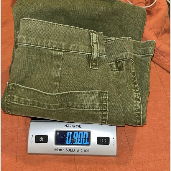 NWT J.Crew Size 27p Garment-Dyed Slim Wide Leg Jean Green SP' 2021 AV814 - Picture 13 of 14